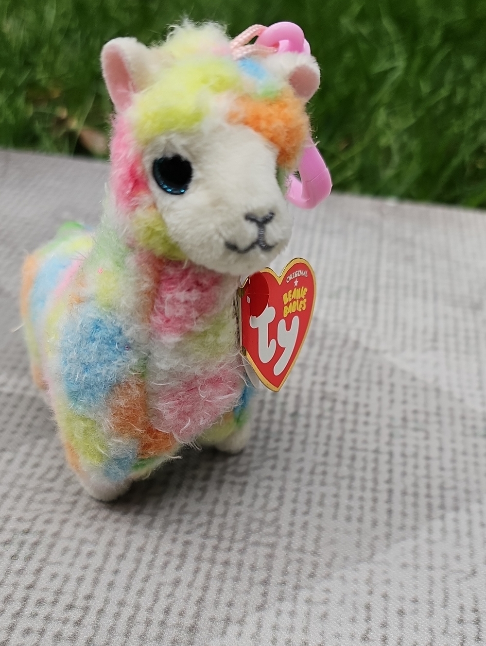 Ty Beanie Babies Multicolor Plush Llama Keychain